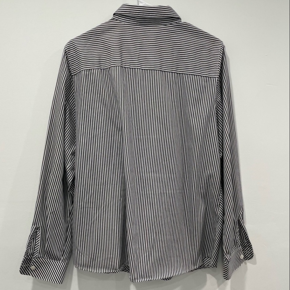 Foxcroft Striped Shaped Fit Wrinkle Free Button Up - Picture 6 of 9